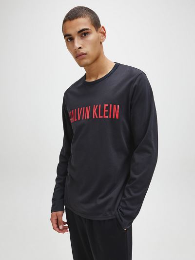Calvin Klein Ruhák HU121786 | Calvin Klein Intense Power Lounge Férfi Hosszú Ujjú Póló Fekete